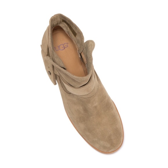 new UGG® Australia ✪ Suede Wrap Strap Ankle Boot Bootie ✪ Light Brown ✪ 9M - Picture 6 of 12